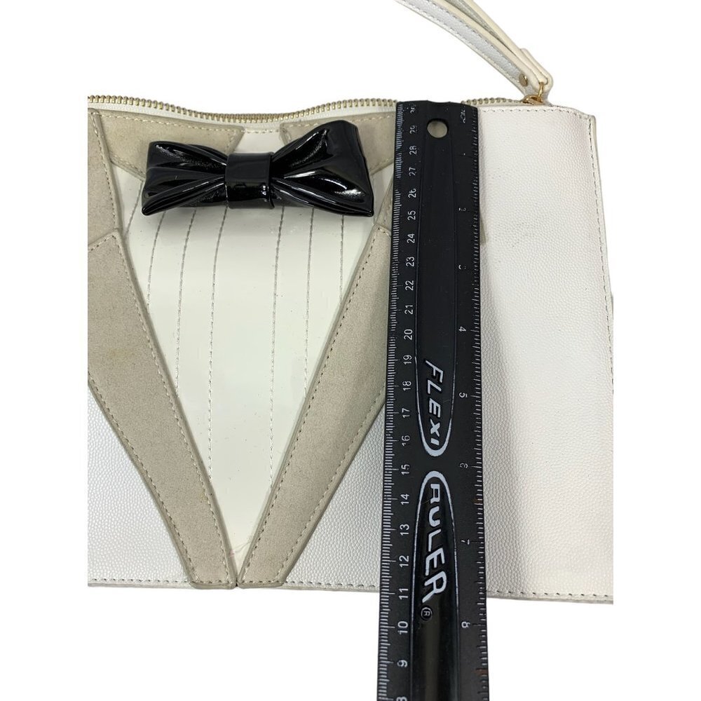 Women's White Tuxedo Clutch Purse - Picture 5 of 6